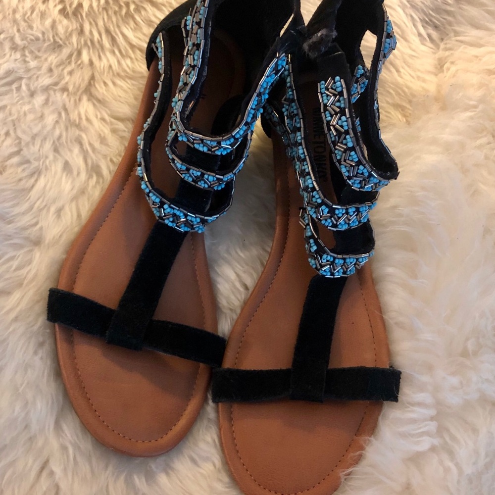 Beautiful turquoise beaded sandals😘❤️😊